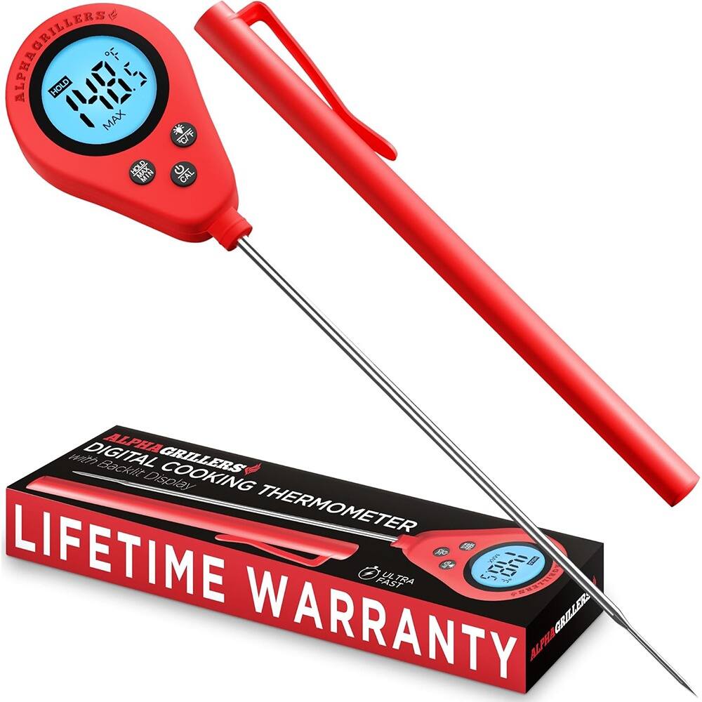PARKER SLATER - Digital Meat Thermometer – Instant Read, Long Probe, Backlit Display
