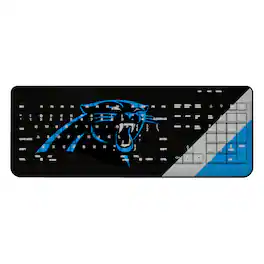 Keyscaper - Carolina Panthers Diagonal Stripe Wireless Keyboard - Multicolor