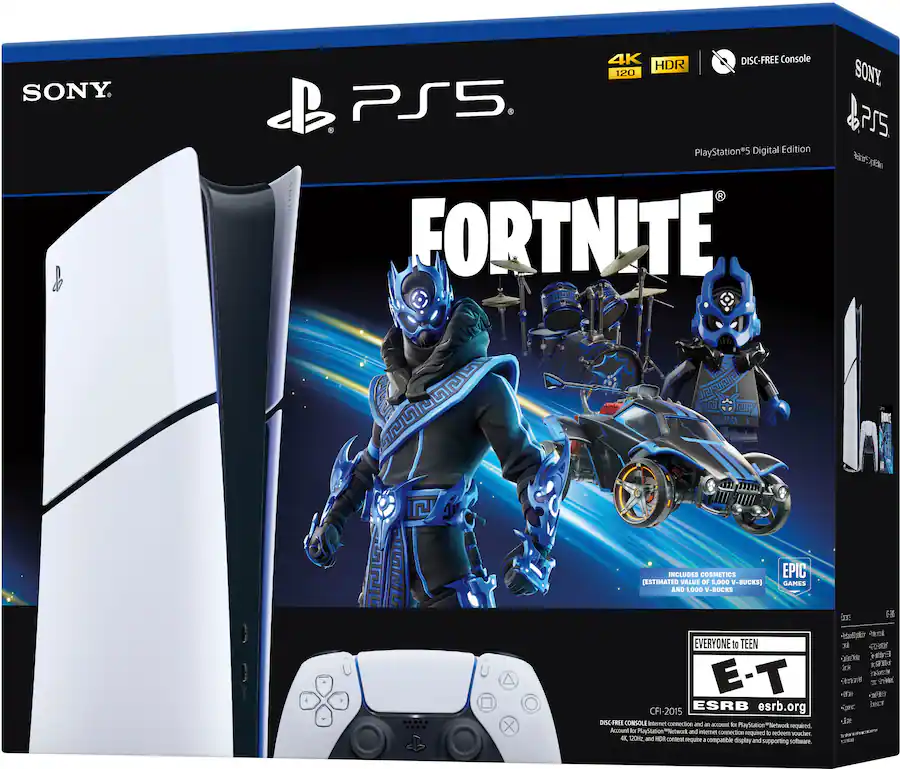 PlayStation Slim Console Digital Edition Fortnite Cobalt Star Bundle PlayStation