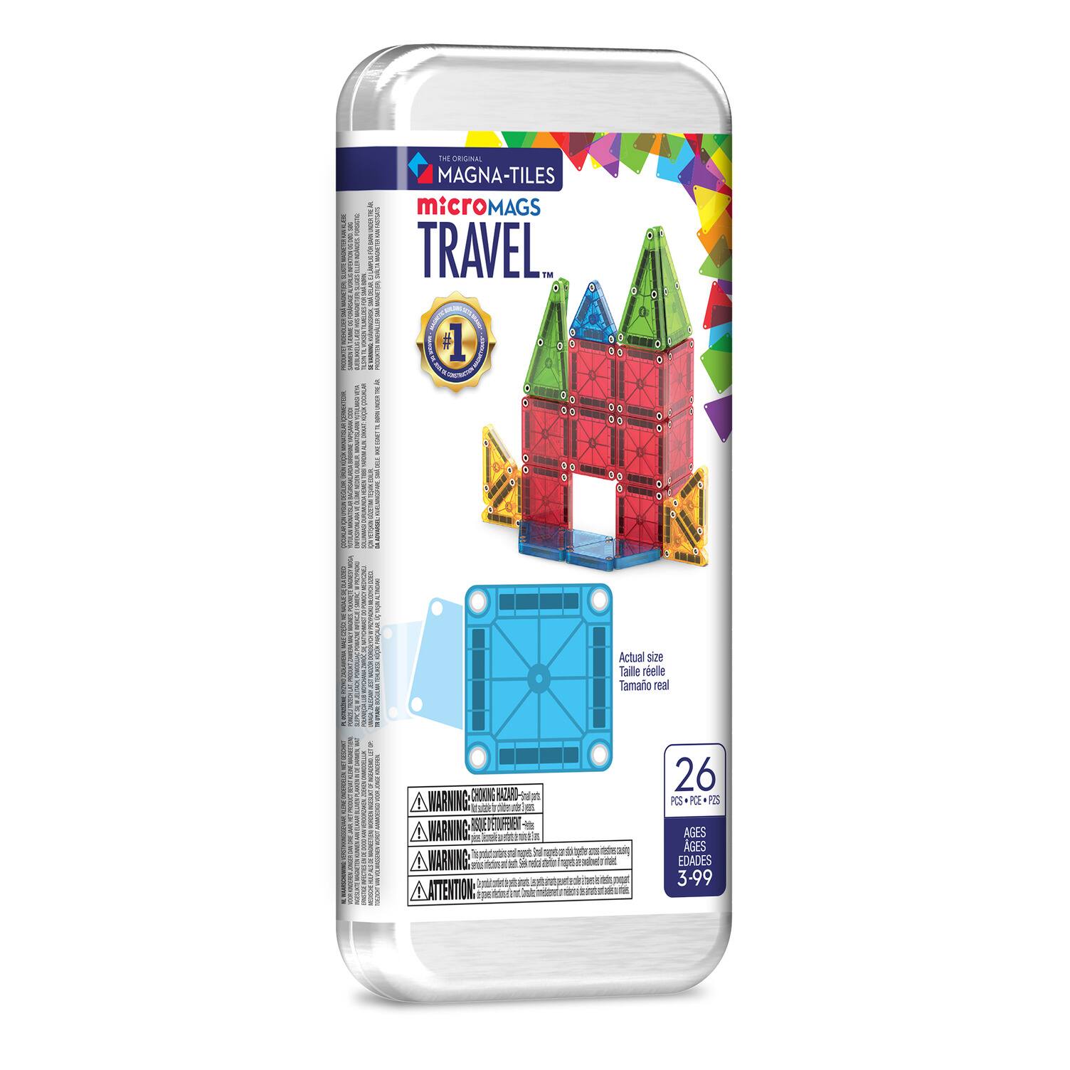 microMAGS 26-Piece Travel Magnetic Construction Set, THE ORIGINAL MAGNA-TILES