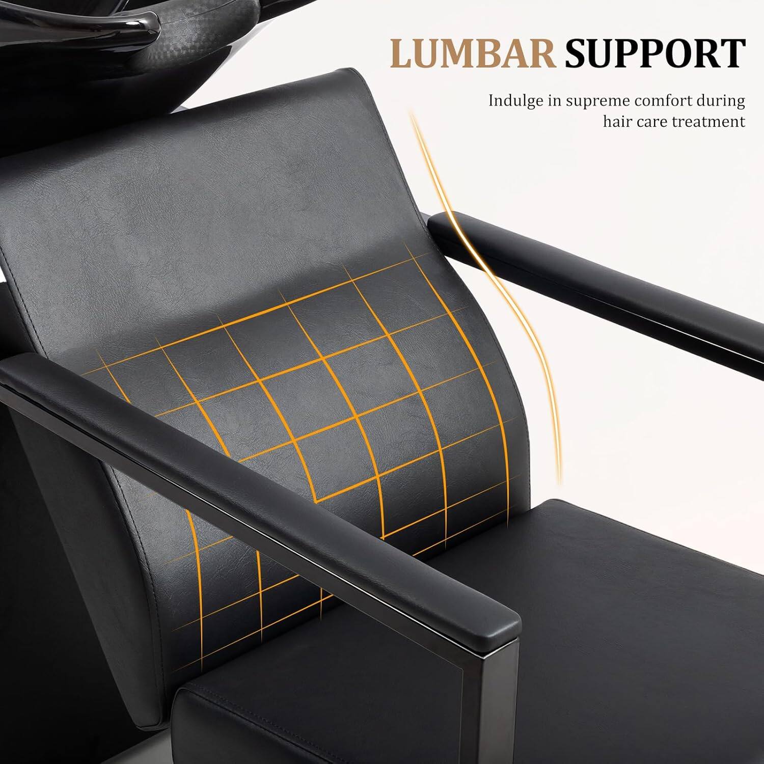 LUMBAR SUPPORT  
Indulge in supreme comfort during hair care treatment