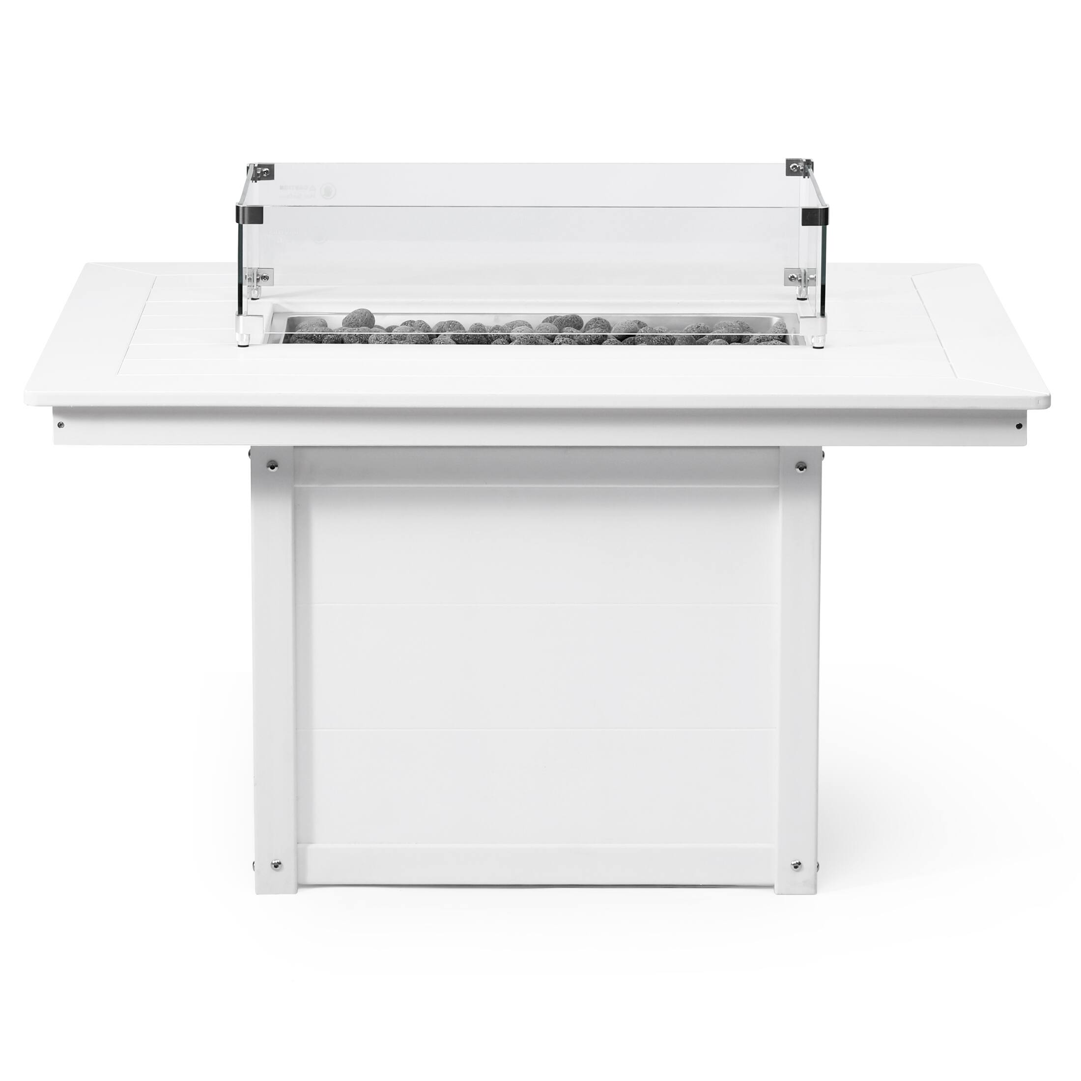 Back. WestinTrends - WestinTrends Helios 46" Modern Outdoor 55,000 BTU Patio Gas Propane Rectangle Deck Fire Pit Table - White.