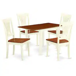 East West Furniture - Dining Room Set Buttermilk & Cherry - Brown