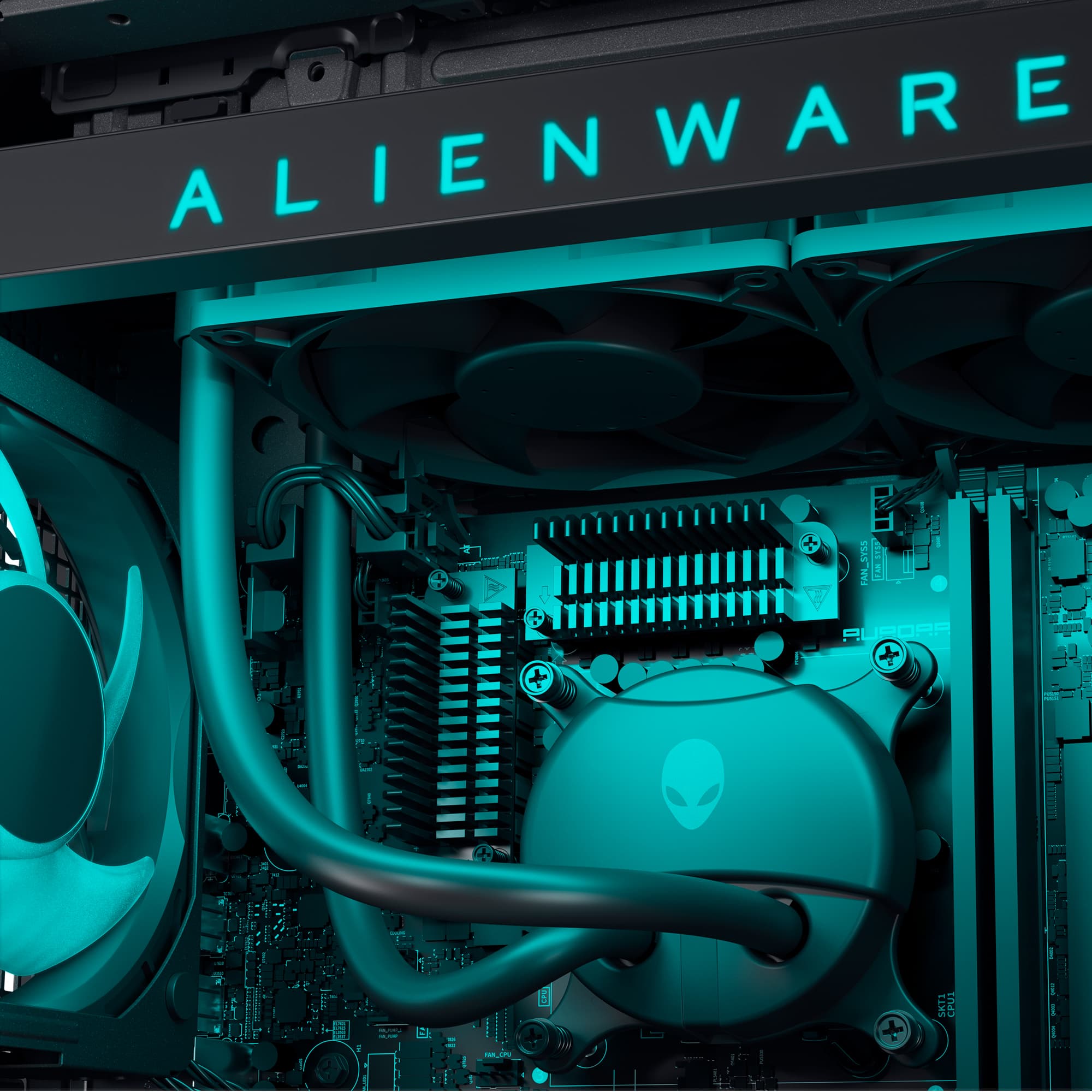 Alt View 5. Alienware - Aurora R15 Gaming Desktop - 13th Gen Intel Core i7 13700KF - 16GB - NVIDIA GeForce RTX 4080 - 1TB SSD - Liquid Cooling - Lunar Light.