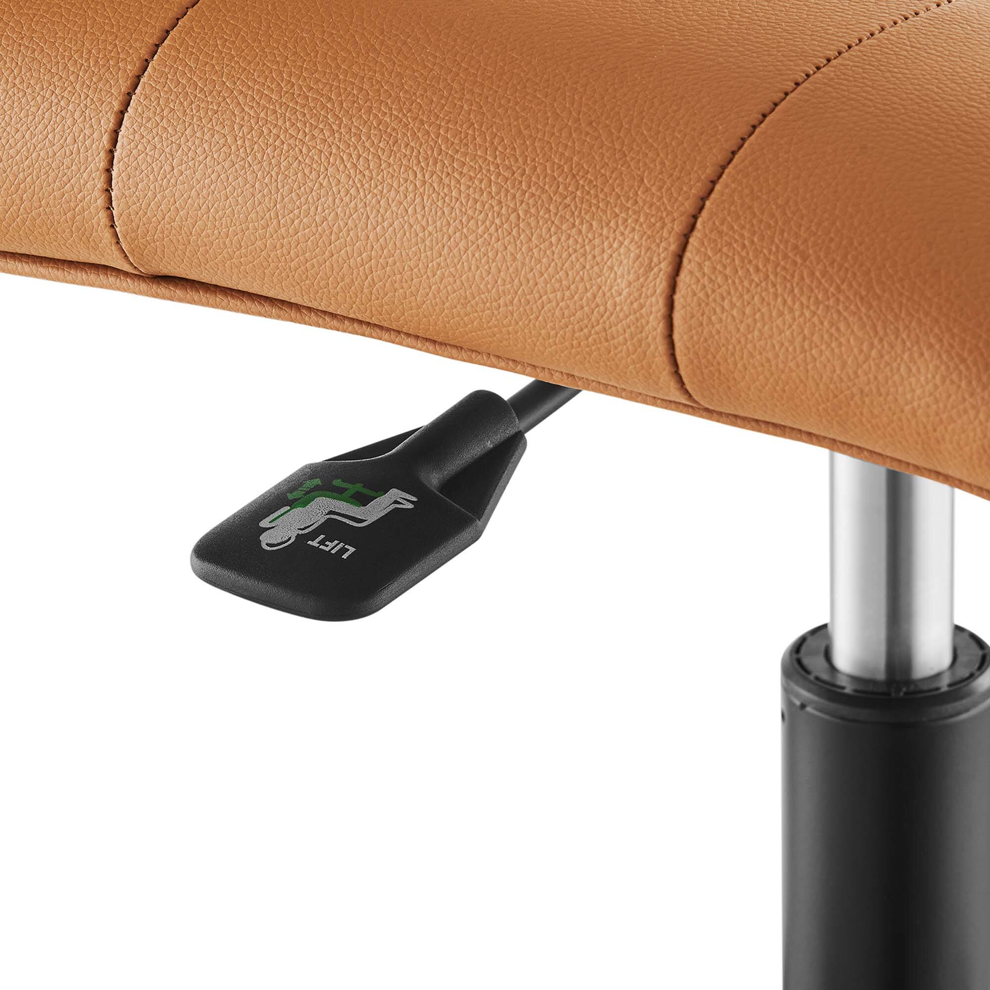 Alt View 4. Modway - Prim Armless Vegan Leather Office Chair by Modway - Black Tan.