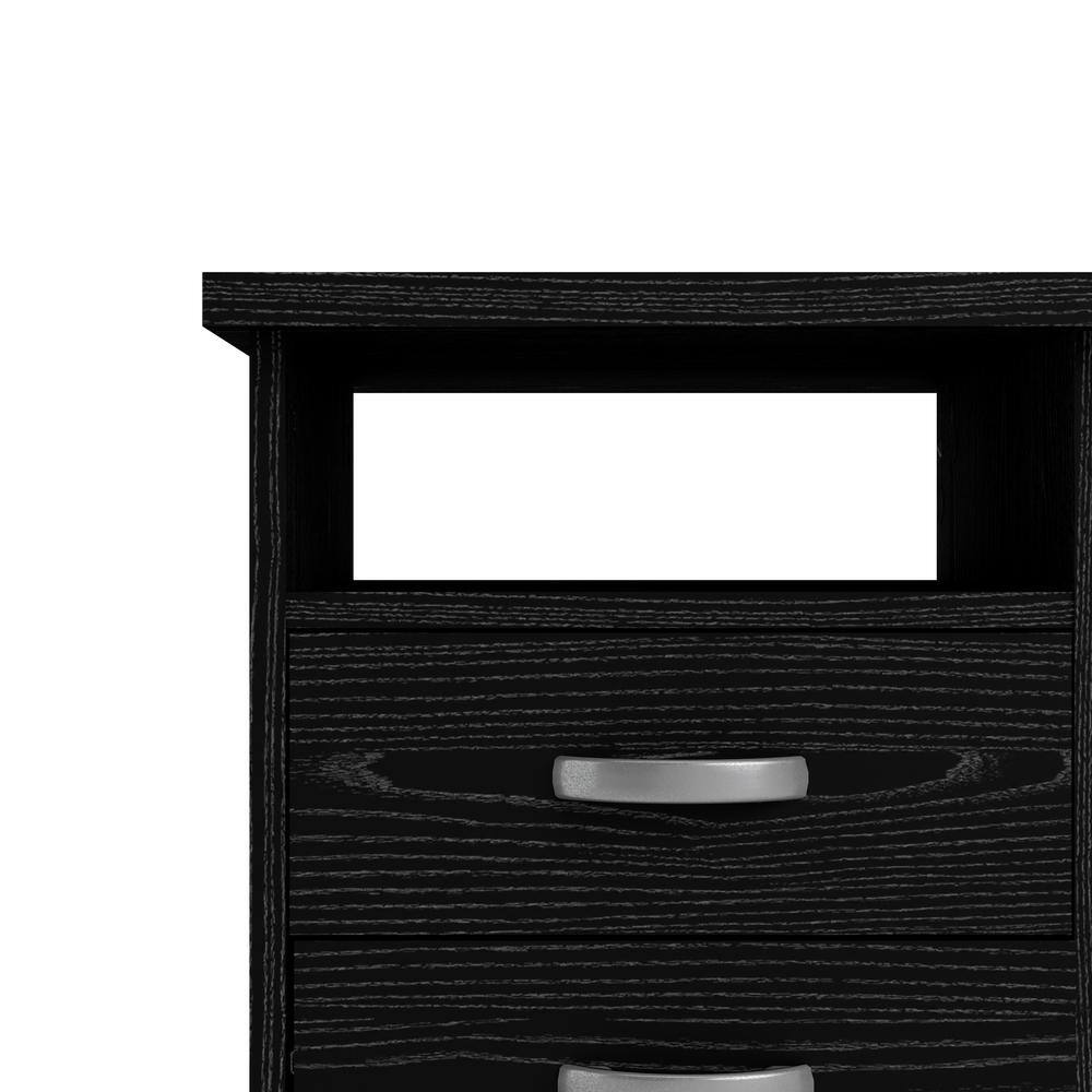 Alt View 2. Tvilum - Desk with 5 Drawers Woodgrain - Black.