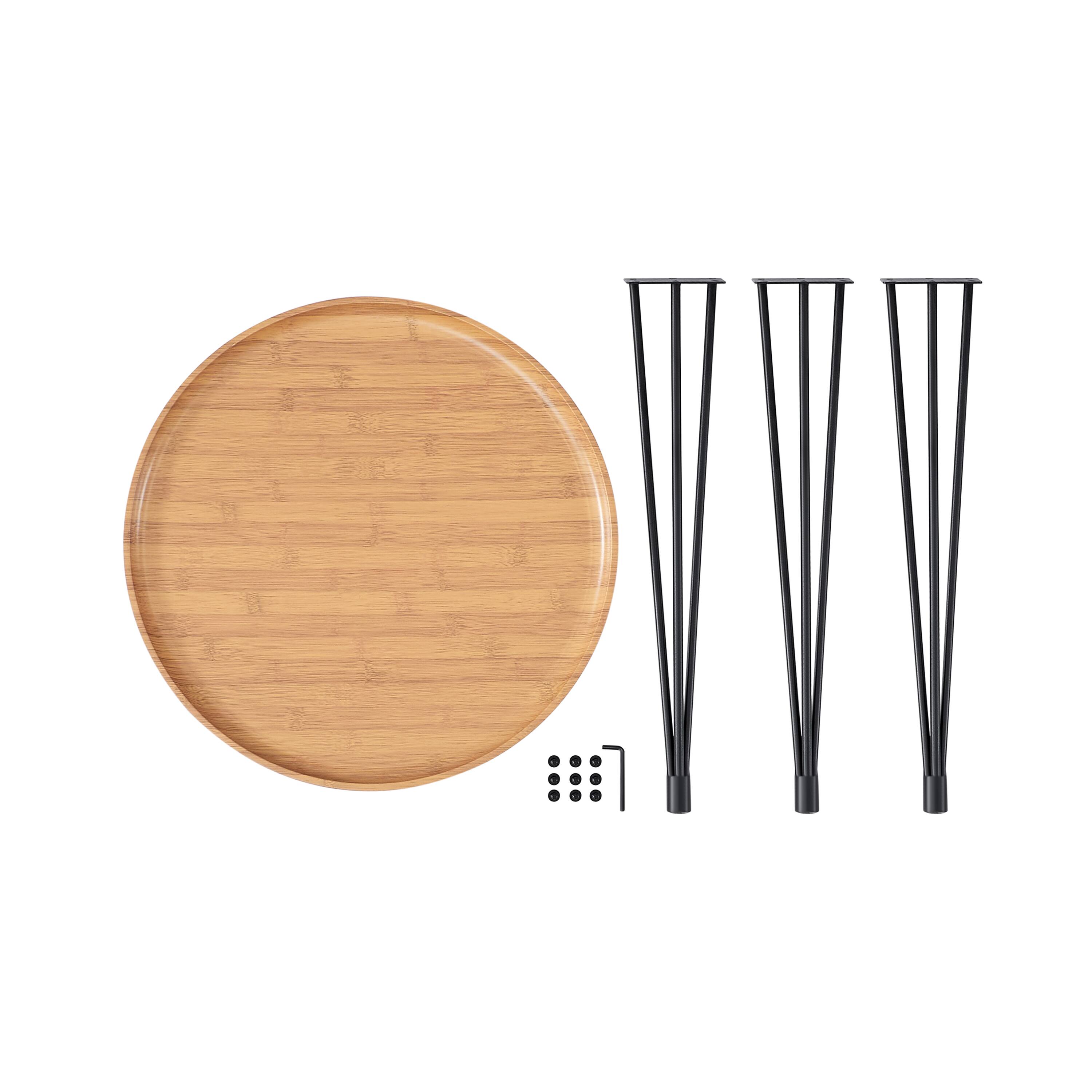 Alt View 6. Danya B - Tadao Raised Lip Edge Side Table - Round - Bamboo - Bamboo, Black.