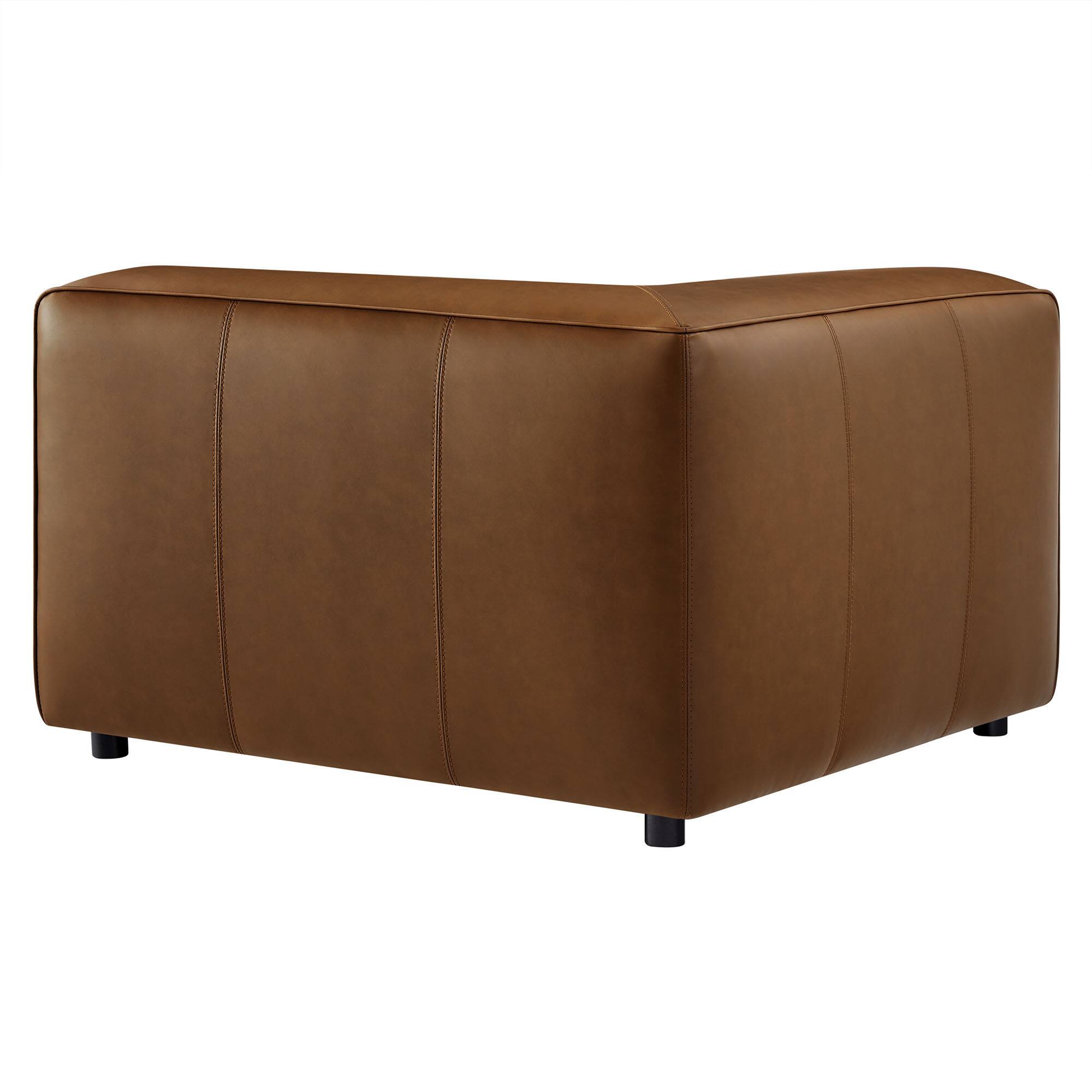 Alt View 4. Modway - Auren Upholstered Vegan Leather Modular Corner Chair by Modway - Coffee.
