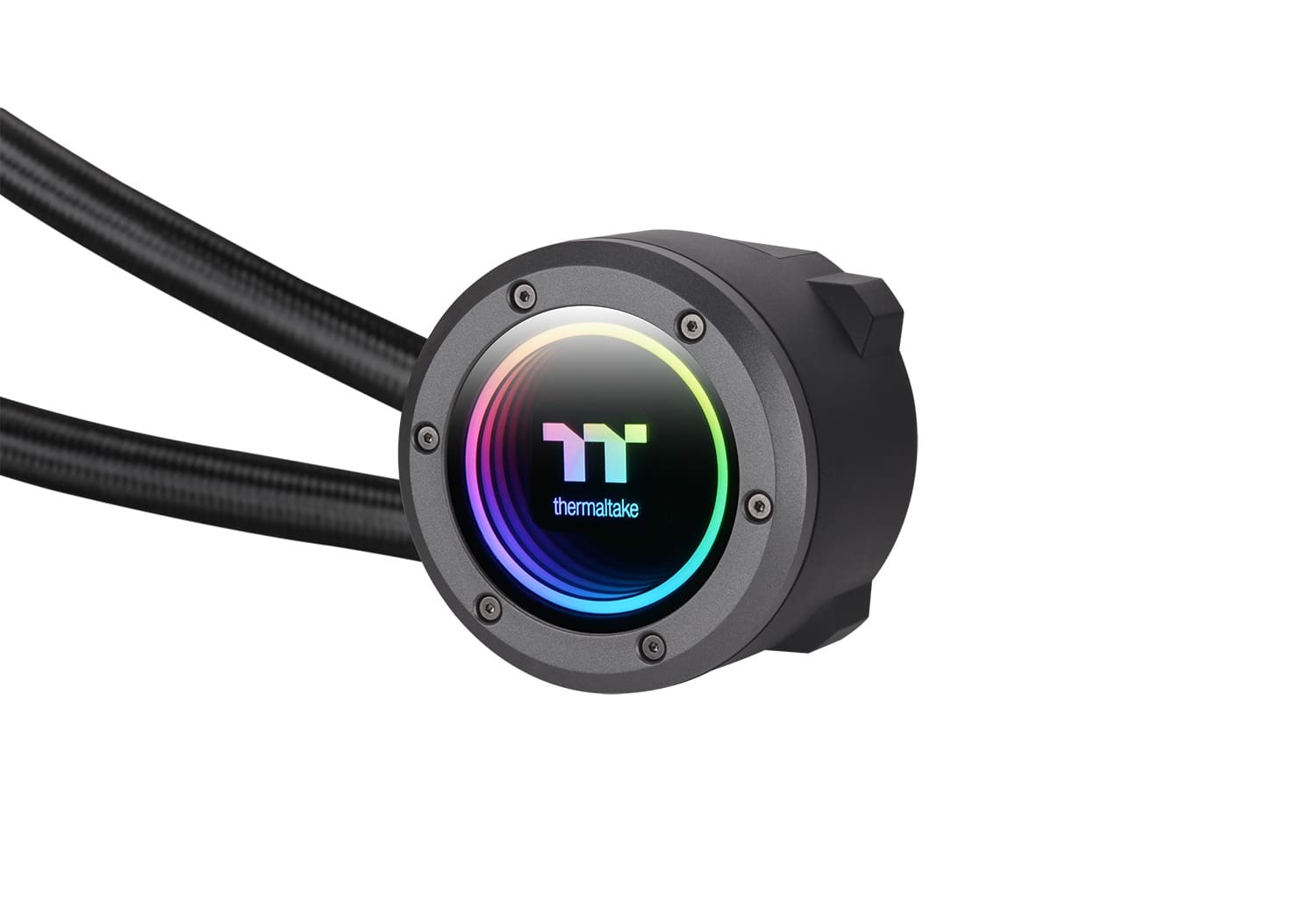 Alt View 1. Thermaltake - TH120 ARGB Sync V2 120mm Radiator AIO CPU Liquid Cooler with Mirror Rotating Cap Design - Black.