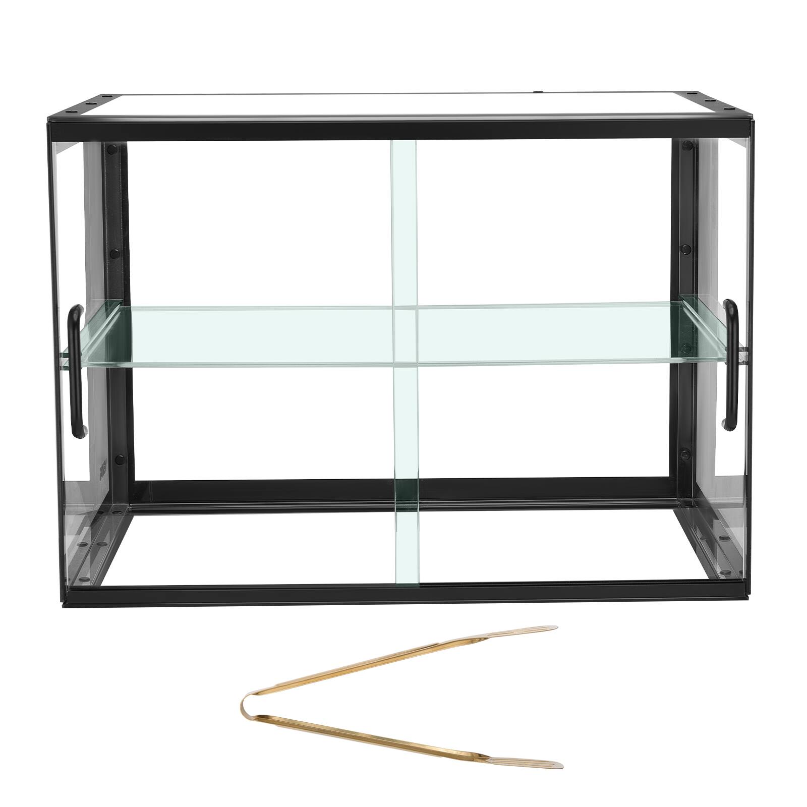 Alt View 5. VEVOR - Bakery Display Case, 2-Tier Commercial Countertop Pastry Display Case, Clear Acrylic Bread Box for Kitchen - Black.