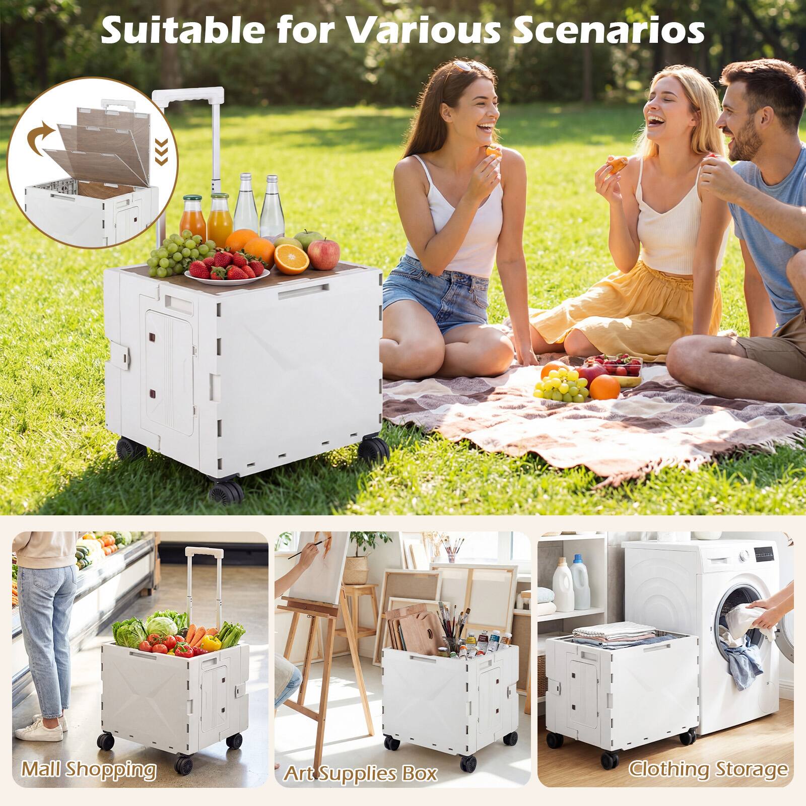 Suitable for Various Scenarios

- Mall Shopping
- Art Supplies Box
- Clothing Storage
