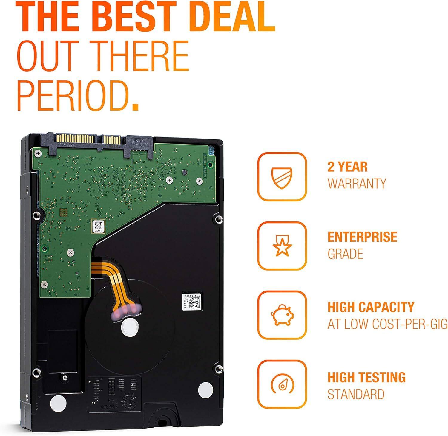 THE BEST DEAL OUT THERE PERIOD.

- 2 YEAR WARRANTY
- ENTERPRISE GRADE
- HIGH CAPACITY AT LOW COST-PER-GIG
- HIGH TESTING STANDARD