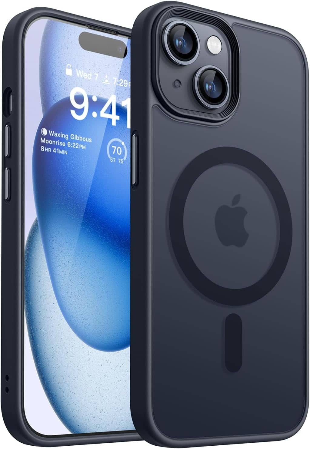 Entronix - Magnetic Translucent Frosted Matte Case for iPhone 14 Plus - Black