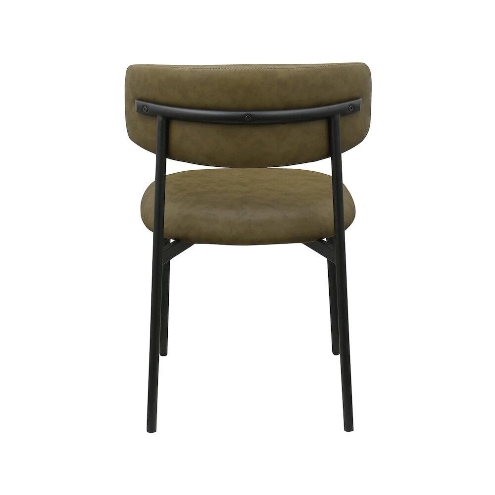 Alt View 1. Meridian Furniture - Lupita Olive Vegan Leather Dining Chair, Set of 2 - Green.