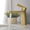 Front. Boyel Living - Single Hole Single Handle Bathroom Faucet with cUPC Water Supply Lines in Brushed Gold - Brushed Gold.