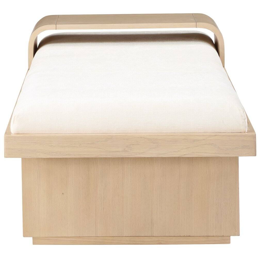 Alt View 4. Meridian Furniture - Arlington Cream Chenille Fabric Bench - Beige.