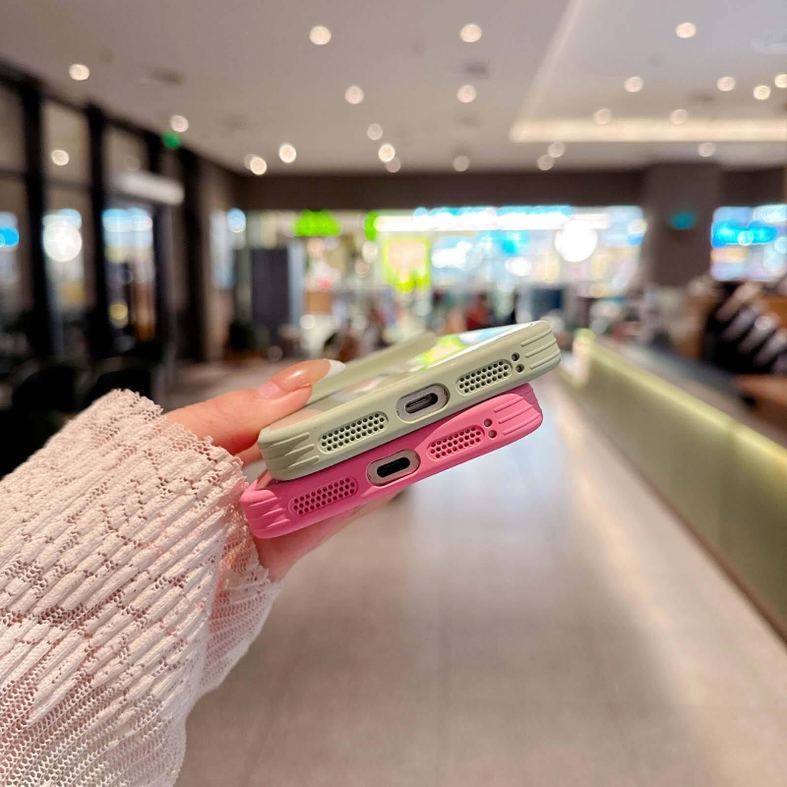 Alt View 3. Dteck - Magnetic Shockproof Phone Case for Apple iPhone 17 Pro, CD Texture Slim Hybrid Protective Cover Built-in Lens Film - Rose.