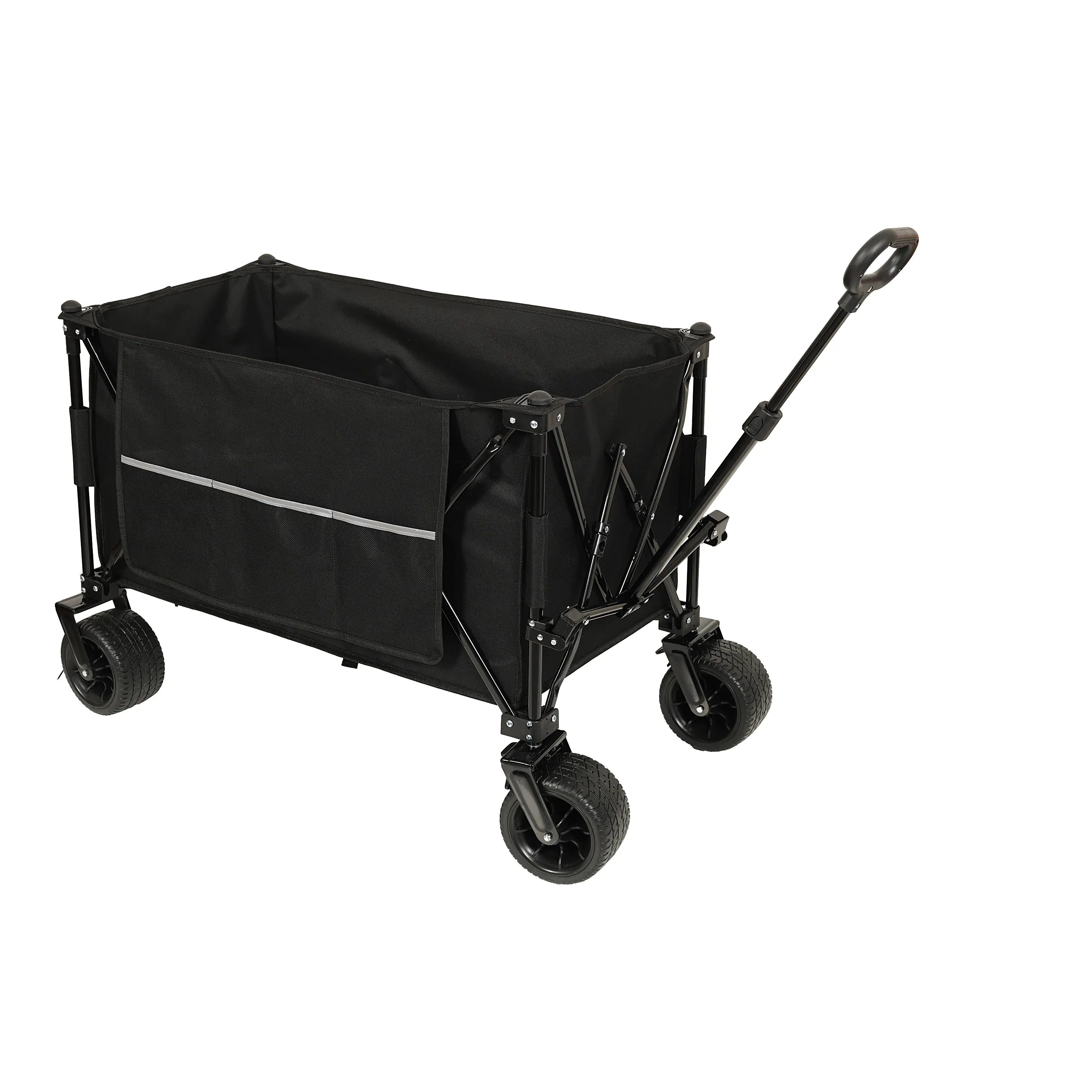 Alt View 1. APRILSOUL - Collapsible Foldable Extended Wagon 480lbs Weight Capacity Big All-Terrain Beach Wheels and Drink Holders Brakes Black - Black.