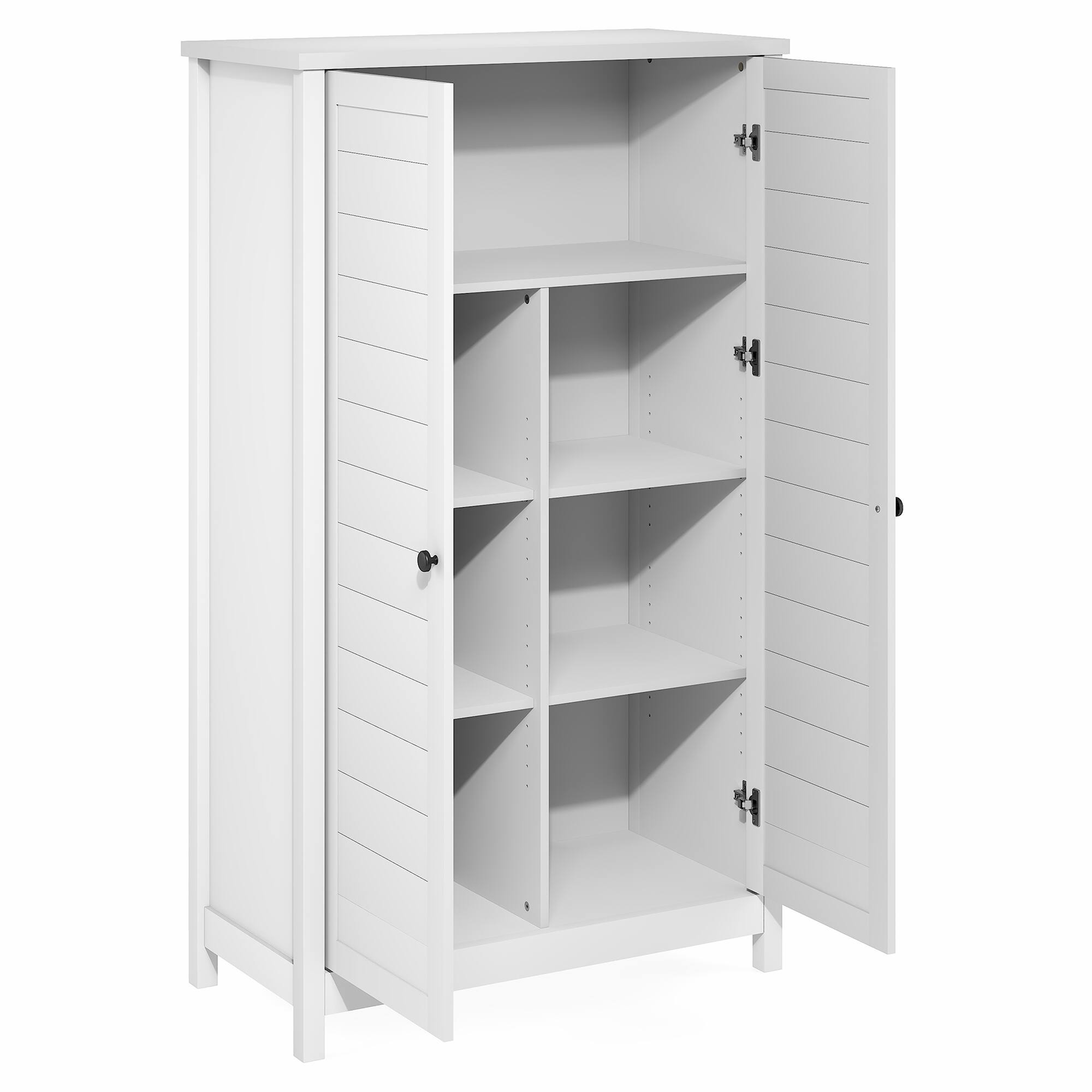 Alt View 8. Furinno - Robin Multipurpose Storage Cabinet, Pantry Cabinet, Kitchen Cabinet with 2 Doors, 60 H - White.