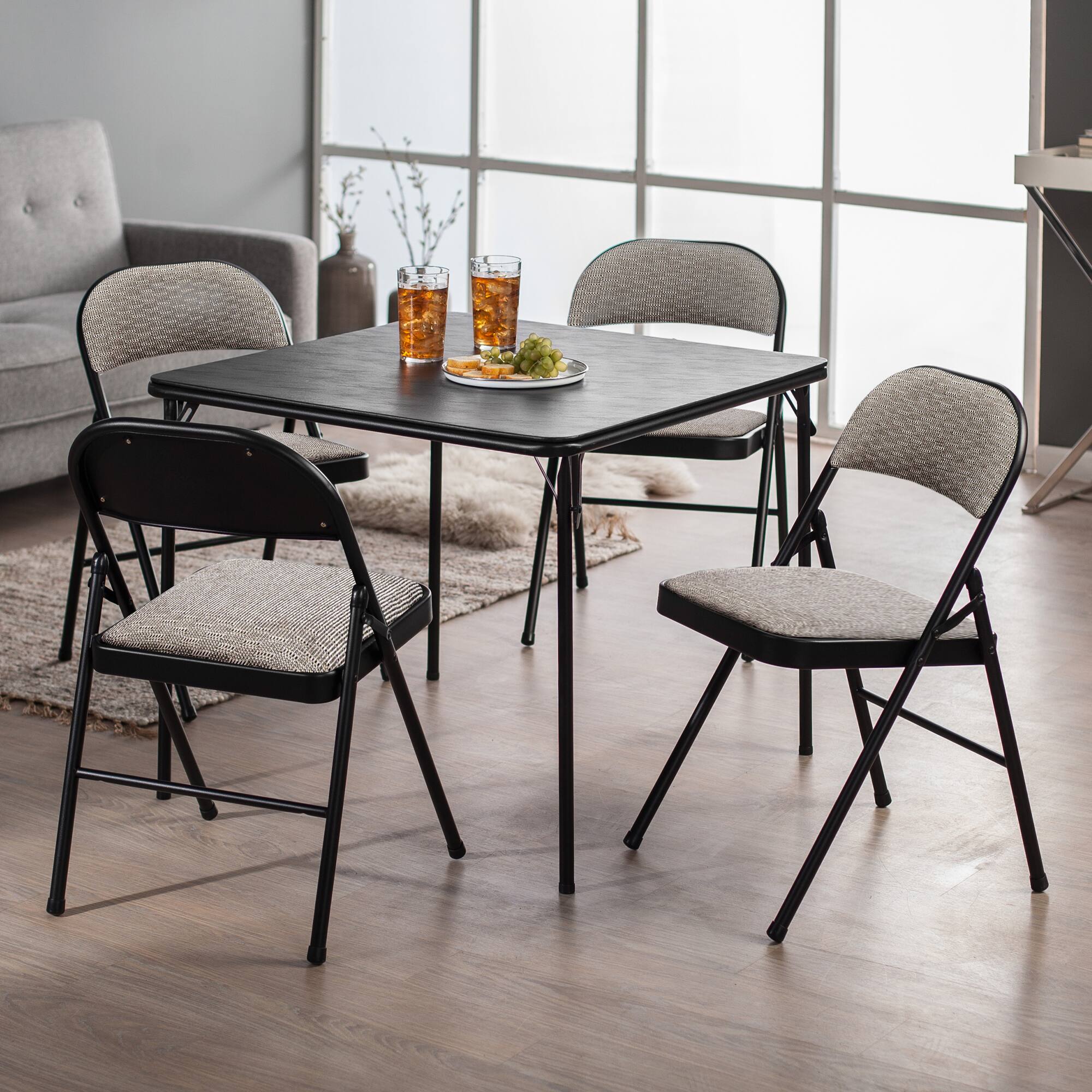 MECO Sudden Comfort Deluxe Metal Fabric Padded Folding Chair Set