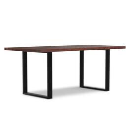 Simpli Home - Fieldcrest 72 inch x 36 inch Rectangle Modern Industrial Dining Table - Dark Walnut