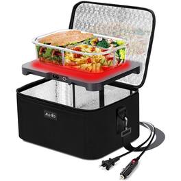 RTMB - Portable Electric Lunch Box, 3-in-1 Food Warmer, 12/24/110V - Black