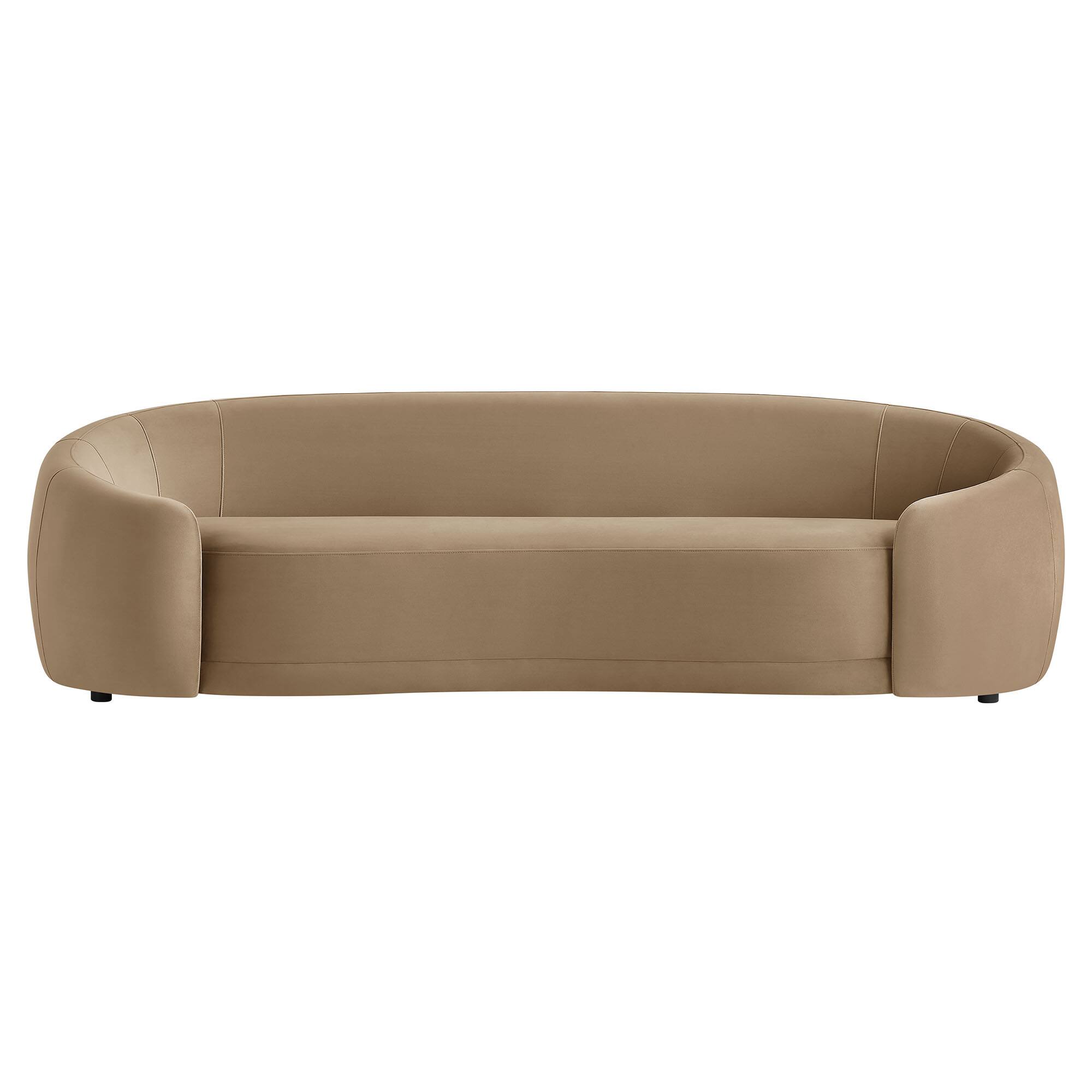 Contessa Curved Performance Velvet Sofa by Modway Taupe - Best Buy