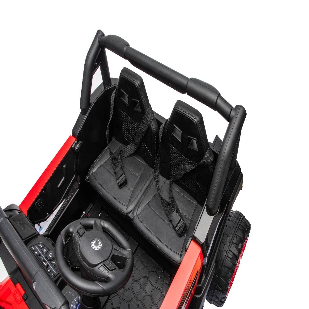 Alt View 3. Ropilly - Ropilly 12v kids electric utv with Remote Control, Red 4-Wheel Shock Absorber Ride On Toy for 3+ Years.