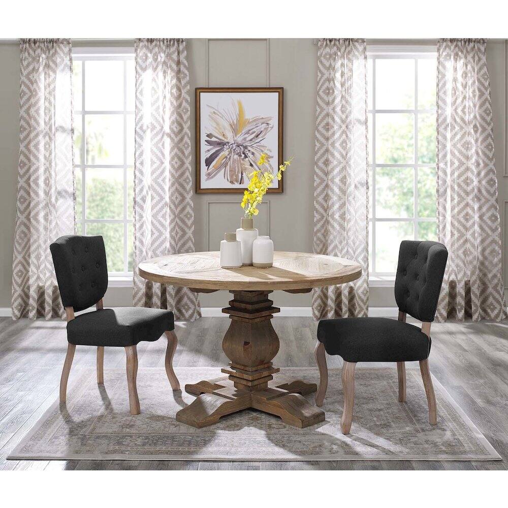 Alt View 3. Modway - Column 47" Round Pine Wood Dining Table - Brown.