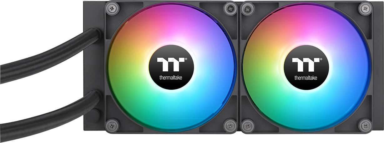 "Thermaltake" should be repeated twice to correctly describe the brand of the two fans.