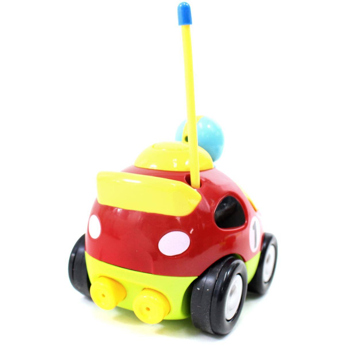 Alt View 3. JuzToys - 4" Cartoon Remote Control Race Car – Flashing Lights, Honking Sounds, and Removable Figure, RC Toys for Kids – Red - Red.