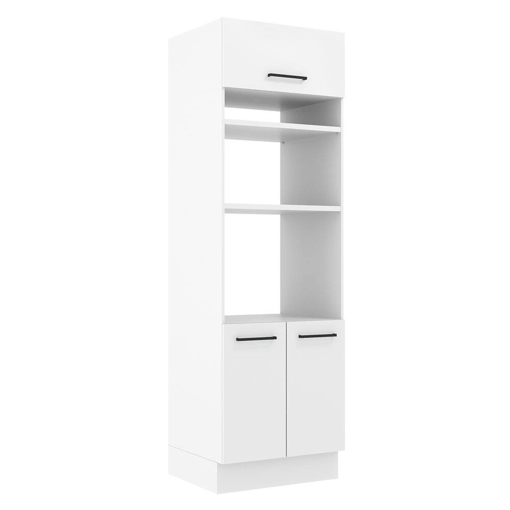 Front. Madesa - Madesa Hazel 3 Door Pantry Kitchen Storage Cabinet with Shelves 89"L - White - White.