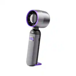 Cluzine - Gray-Purple Bladeless Turbine Handheld Portable Fan,Ultra-Strong Wind, Portable