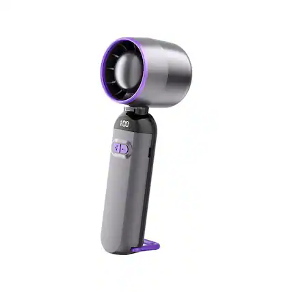 Front. Cluzine - Gray-Purple Bladeless Turbine Handheld Portable Fan,Ultra-Strong Wind, Portable.