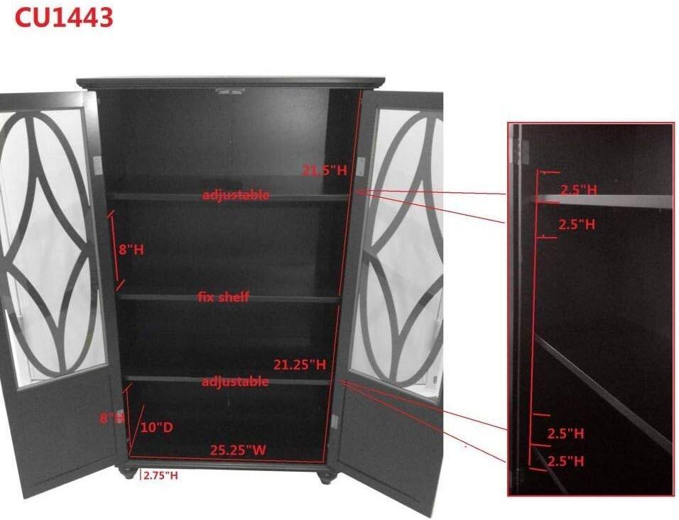 CU1443

- 21.5" H adjustable
- 8" H fix shelf
- 21.25" H adjustable
- 25.25" W
- 10" D
- 2.75" H
- 2.5" H (x2)
- 2.5" H (x2)