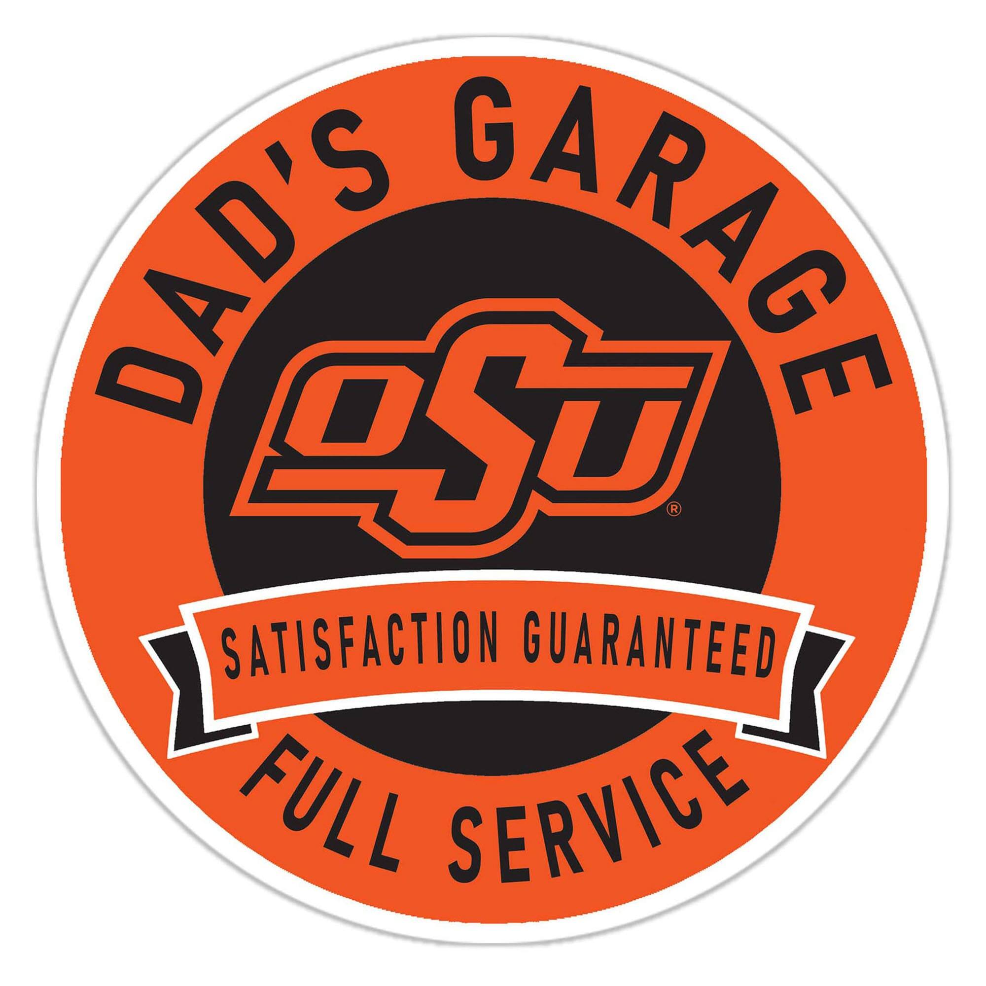 Oklahoma State Cowboys 16" Dad's Garage Wood Sign