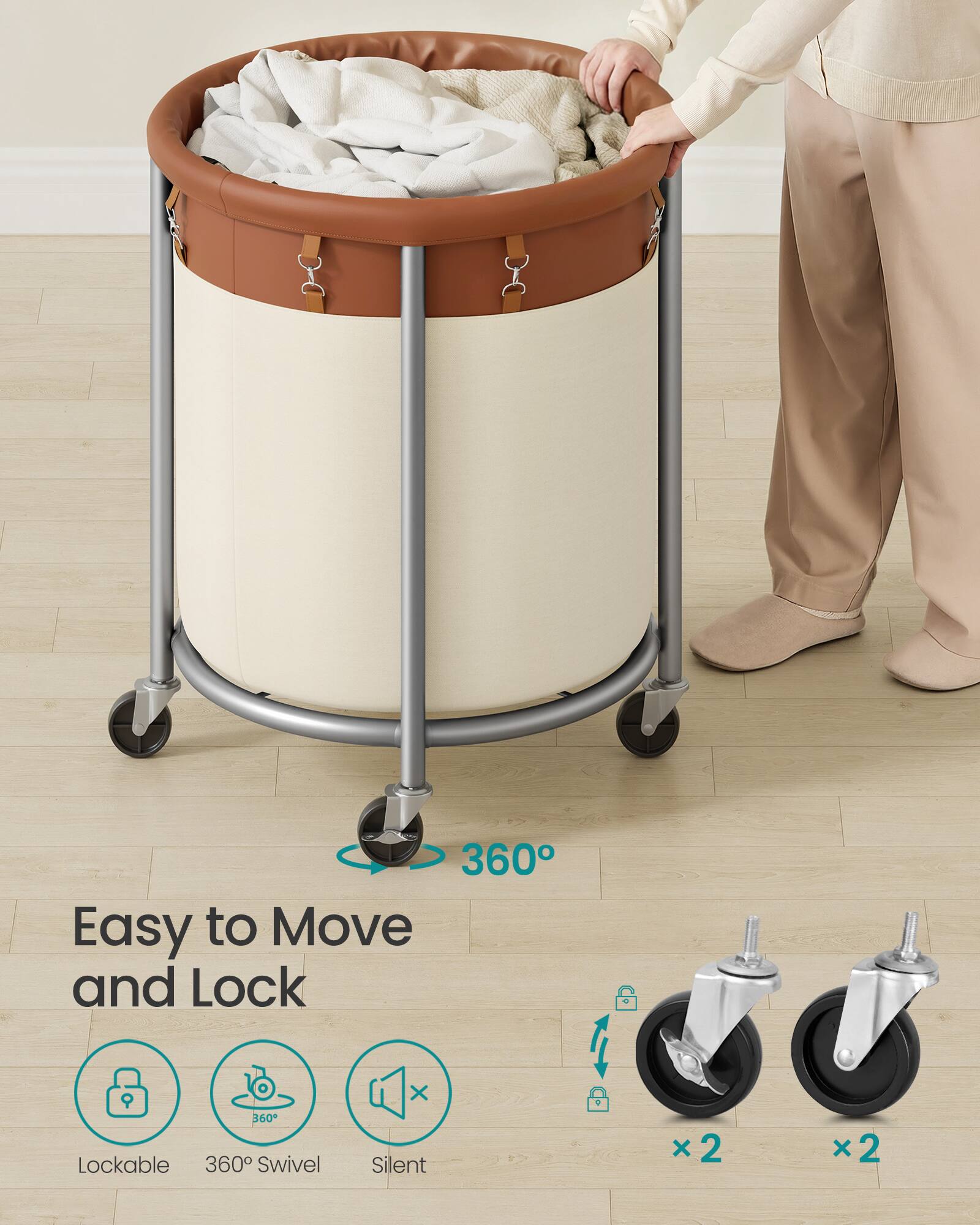 360° Easy to Move and Lock

360° Lockable 360° Swivel

Silent

x2

x2
