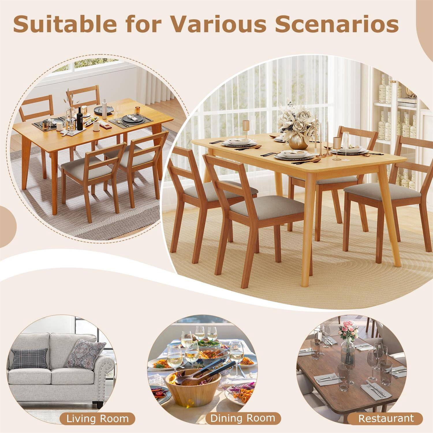 Suitable for Various Scenarios

Living Room  
Dining Room  
Restaurant