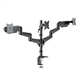 ErgoAV - Gas Spring Desk Mount for Triple Monitors 13" to 32" - Black
