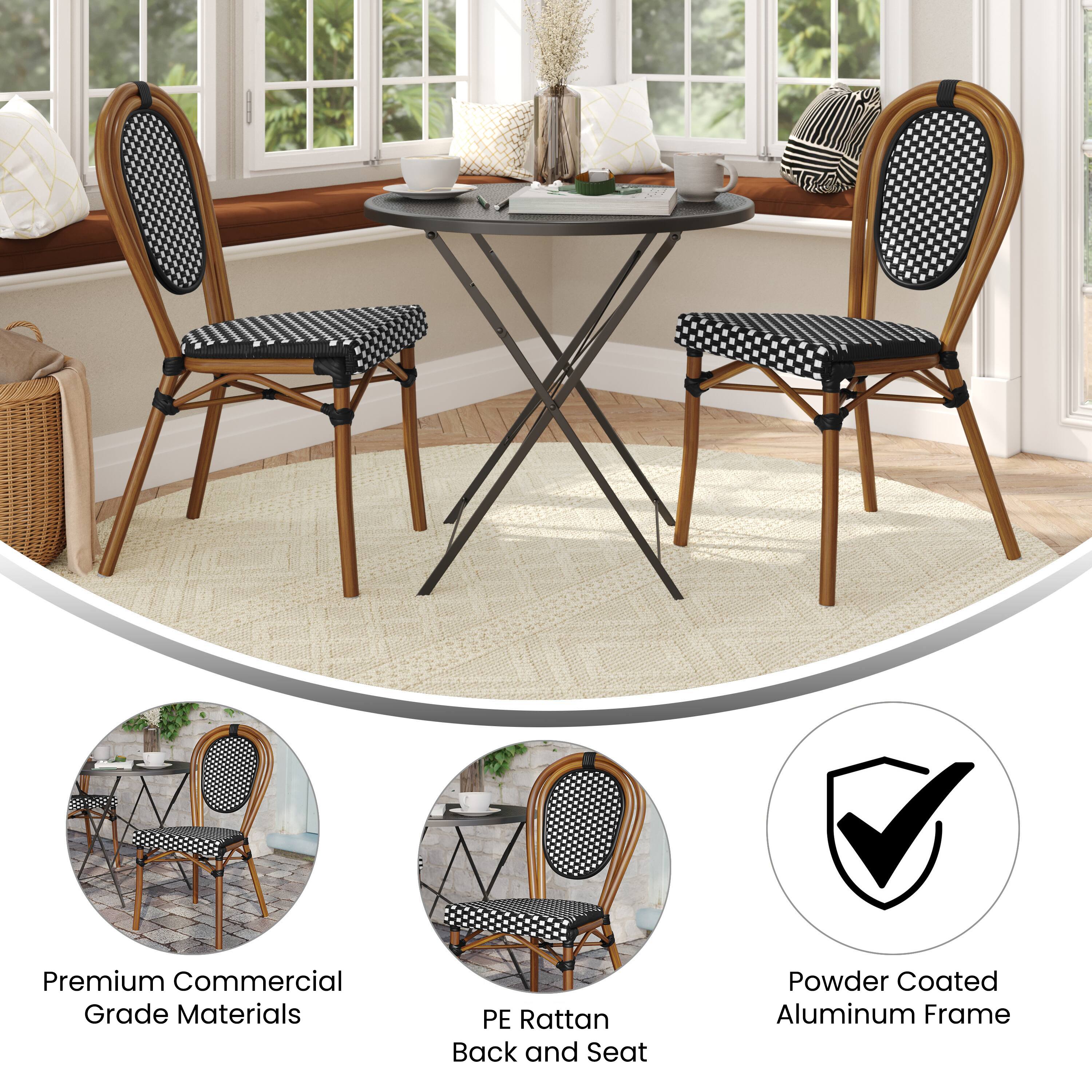 Premium Commercial Grade Materials  
PE Rattan Back and Seat  
Powder Coated Aluminum Frame