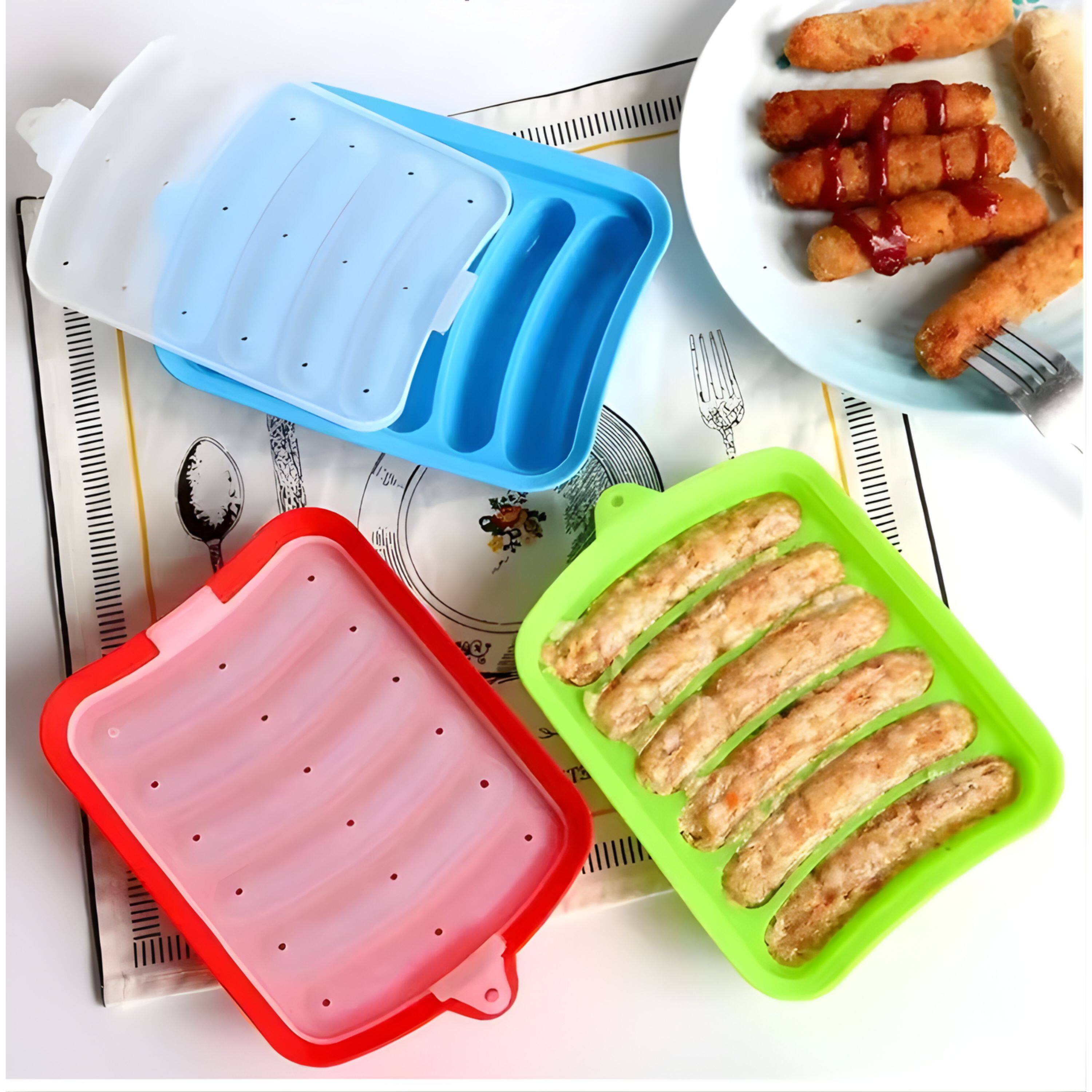 Left. Kitcheniva - Silicone Sausage Maker Mold with Lid.