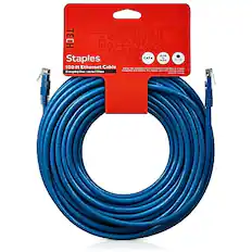 Staples
100 ft Ethernet Cable
Cat 5e
Everyday Use
1000 Mbps
CAT 5e