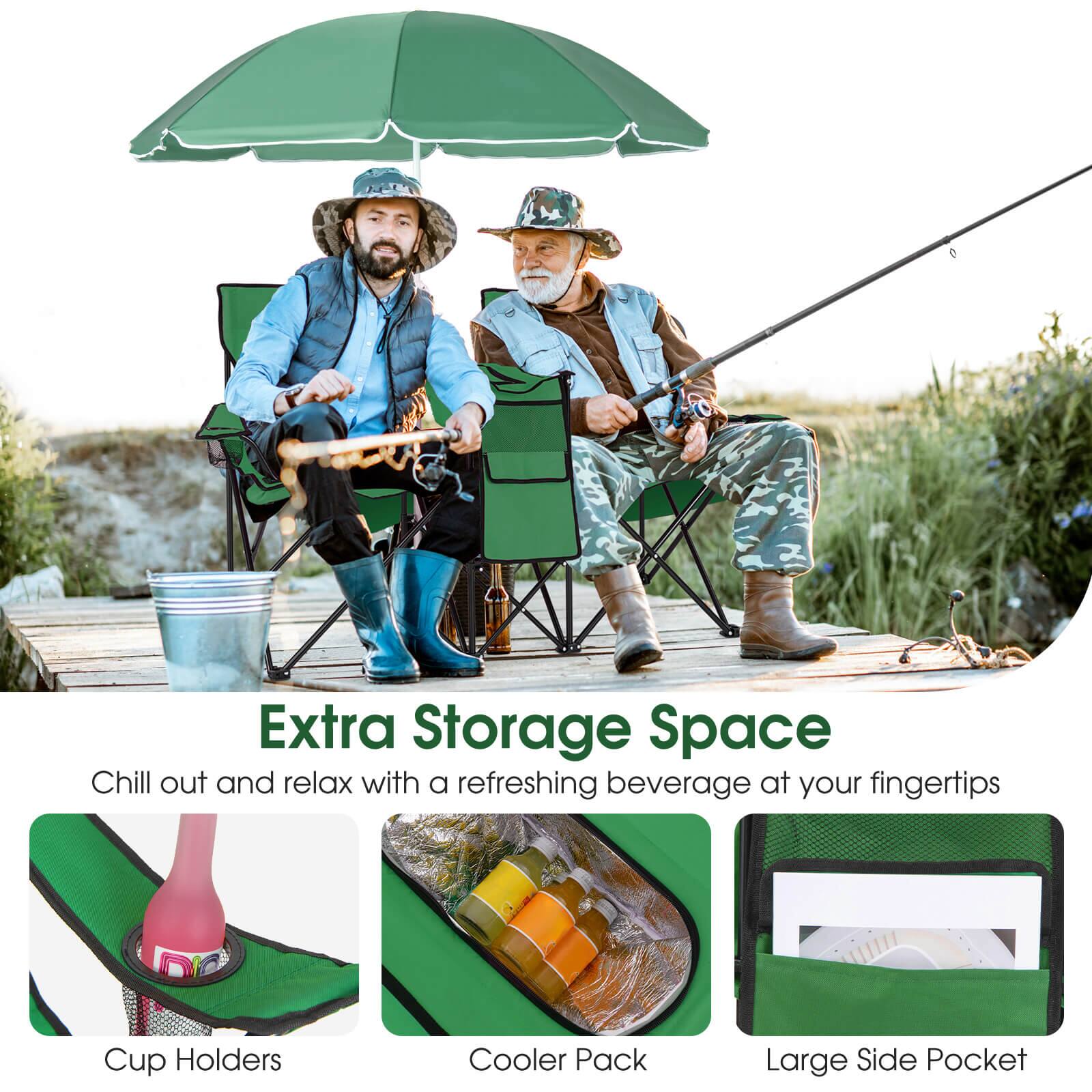 Extra Storage Space  
Chill out and relax with a refreshing beverage at your fingertips  

Cup Holders  
Cooler Pack  
Large Side Pocket