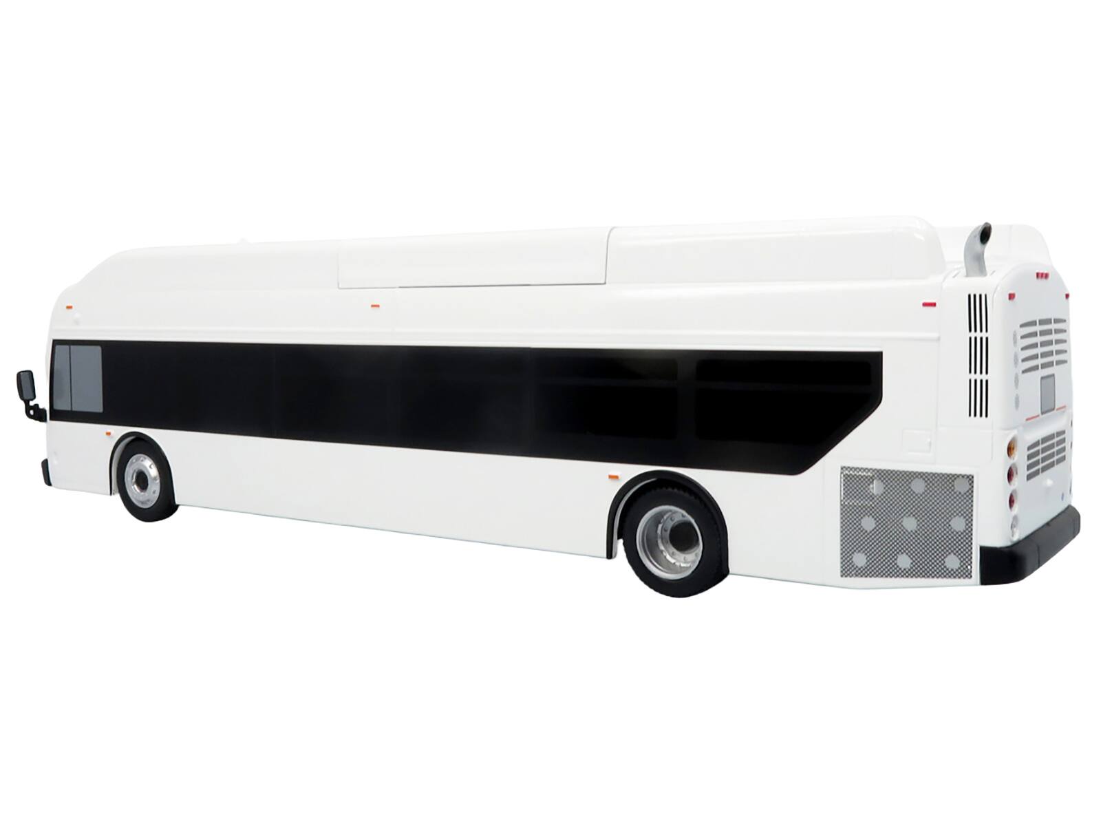 Left. Iconic Replicas - New Flyer Xcelsior Transit Bus Blank White "Bus & Motorcoach Collection" Limited Edition 504 Pieces 1/43 - White.