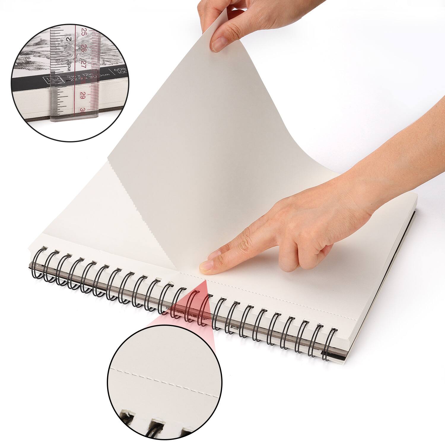 Alt View 1. AGPtek - Art Sketch Book 9*12", 2 Packs - Black.