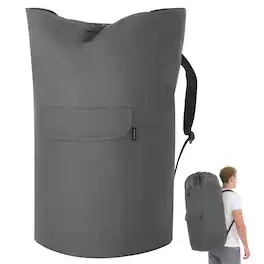 Songmics Home - Laundry Bag, Laundry Backpack 31.7 Gallons (120 L), Heavy-Duty, Large with Extendable Top, Oxford Fabric - Slate Gray