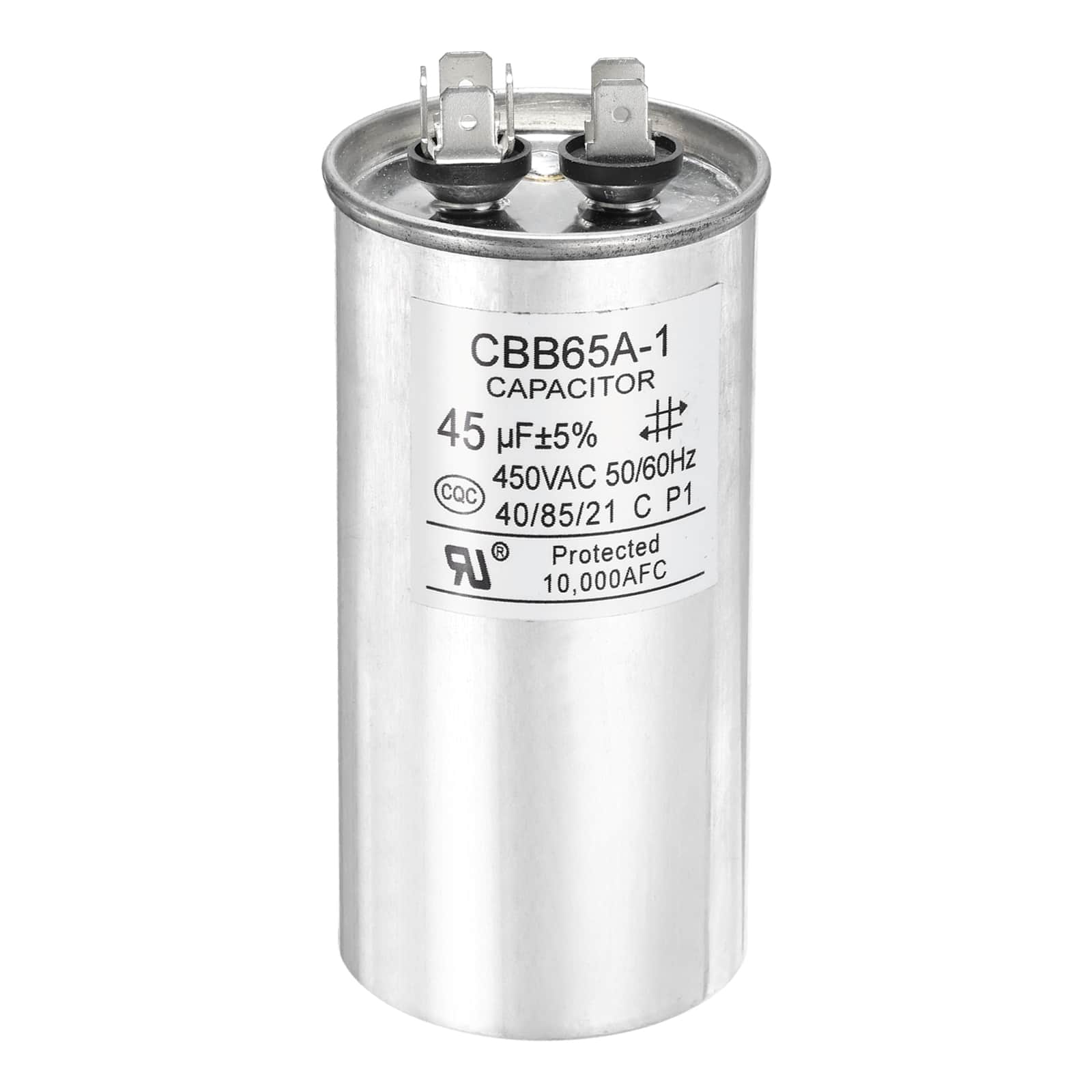 Unique Bargains - 1pc CBB65 Capacitor 45uF 450V Run Round for AC Motor Start HVAC Compressor Generator Air Condenser - Silver price history on PriceWatchPro