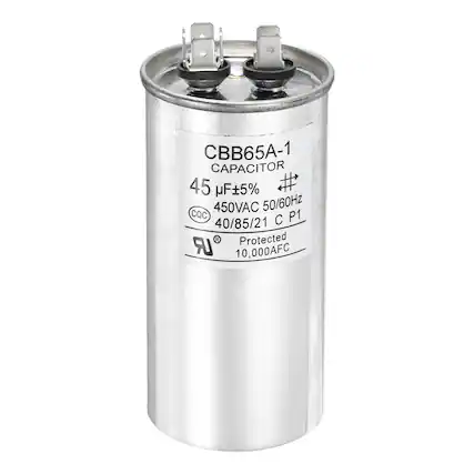 CBB65A-1 CAPACITOR 45 µF±5% 450VAC 50/60Hz CQC 40/85/21 C P1 Protected 10,000AFC