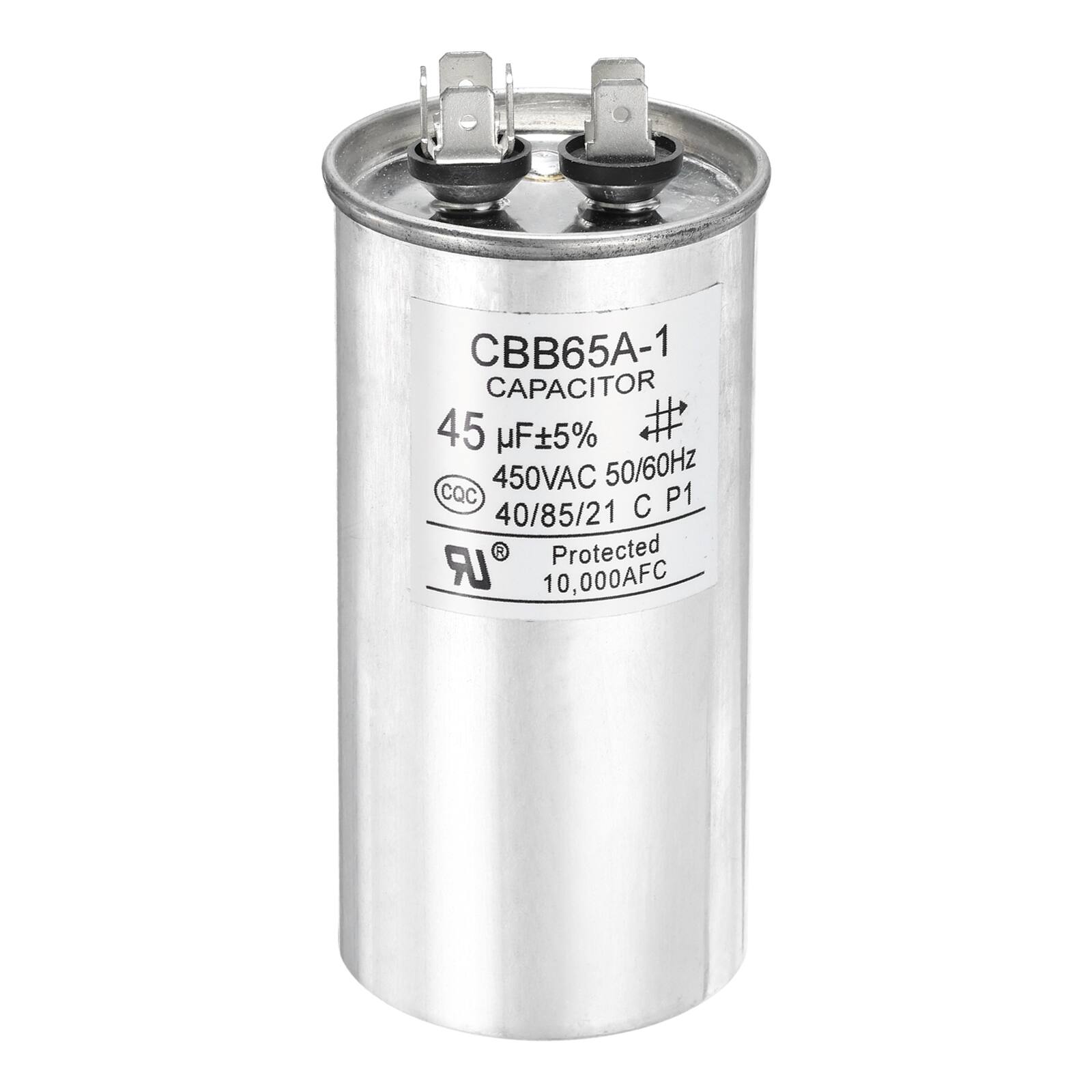 CBB65A-1 CAPACITOR 45 µF±5% 450VAC 50/60Hz CQC 40/85/21 C P1 Protected 10,000AFC