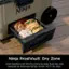 Ninja FrostVault Dry Zone: Cold transfers into the Dry Zone to keep food dry and separate at food-safe temps (under 40F) for days.